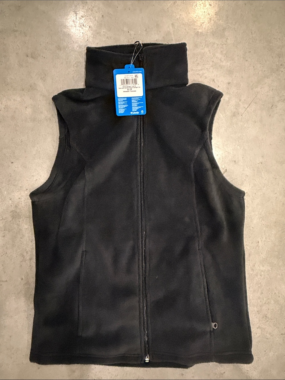 Columbia Women's Black Fleece Vest with Stand Collar